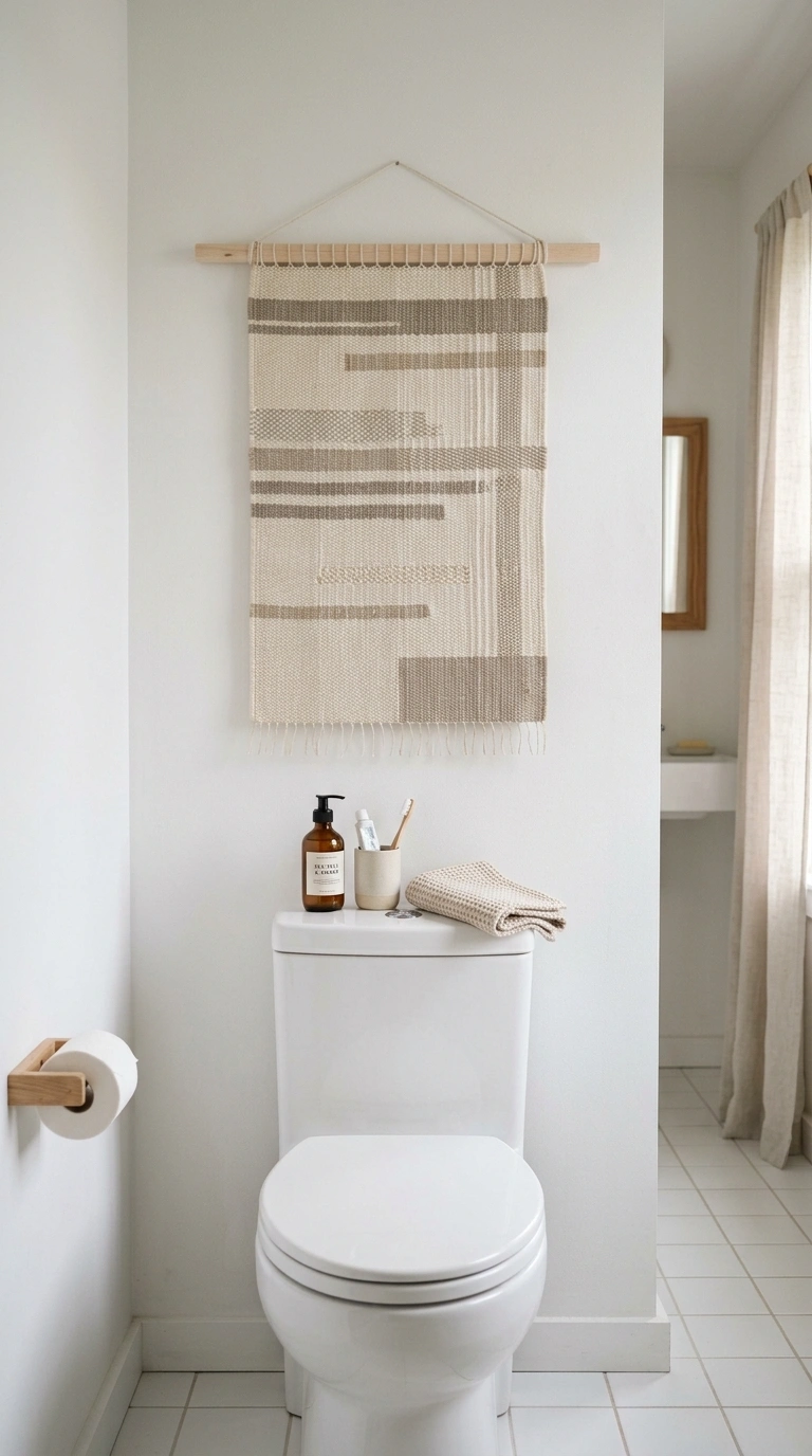 018 Woven Wall Hanging A neutral toned flat weave