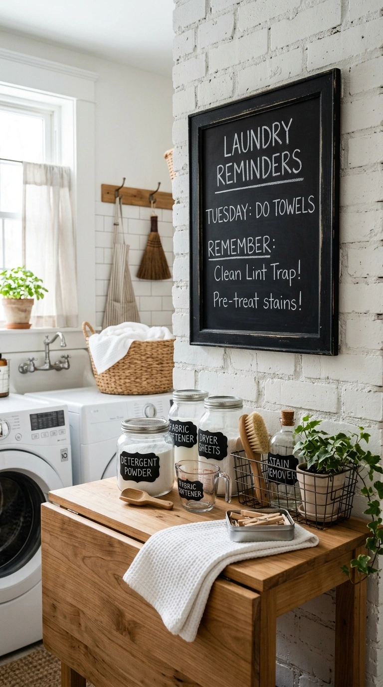 019 Chalkboard Label Station A laundry room with a sma