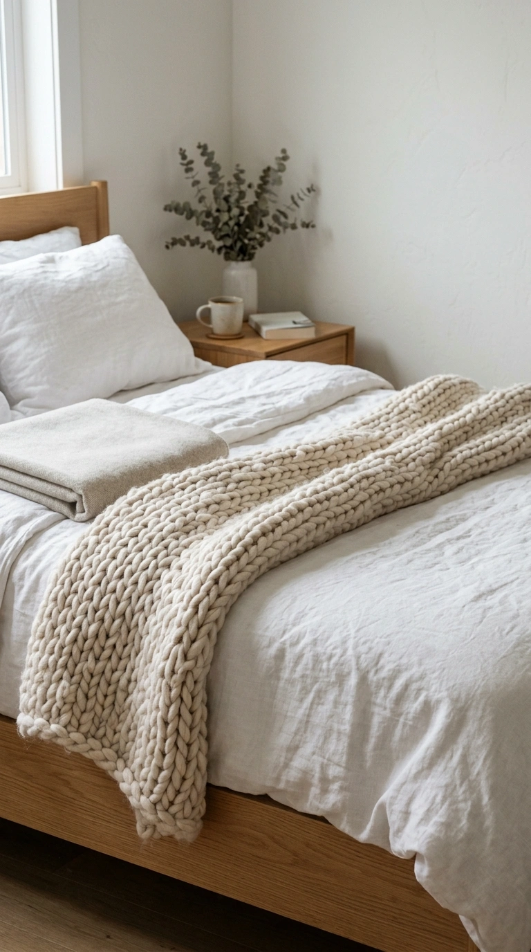 22 Bedroom Decor Ideas That Make Your Space Feel More Luxurious 20 019 Layered Throw Blankets A close view of a bed with