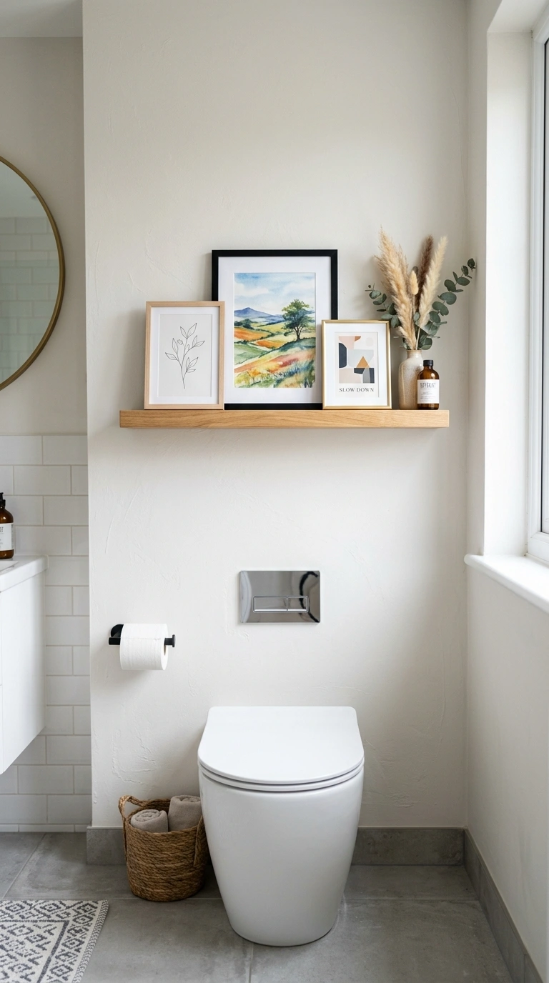 019 Small Gallery Shelf A single floating shelf above