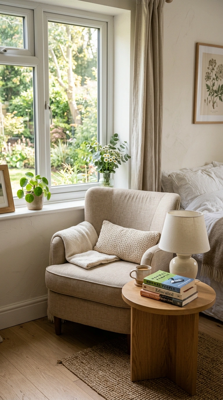 022 Small Reading Nook A bedroom corner near a window
