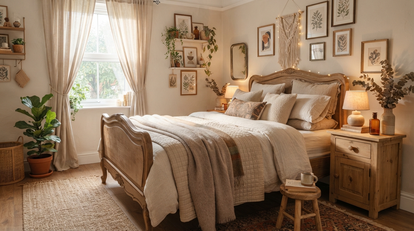 23 Calming Bedroom Styling Ideas for a Warm 1 Eclectic bedroom interior styling 202608111435 1