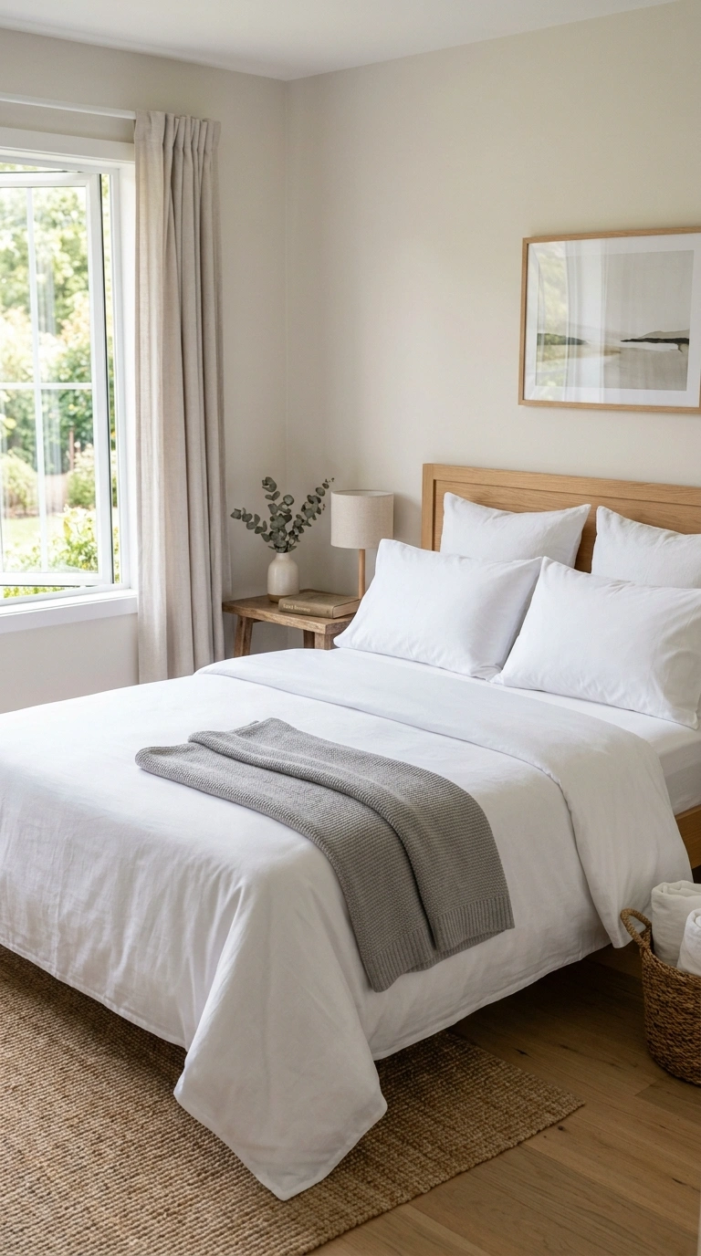 Setting Up a Guest Bedroom? Start Here (13 Essentials) 2 001 Comfortable Mattress A neatly made guest bed with