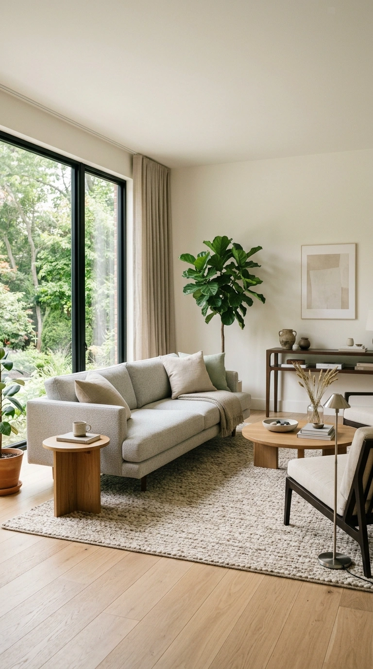 Living Room Refresh on a Budget (13 Ideas) 2 001 Rearrange Your Furniture A neutral living room wit