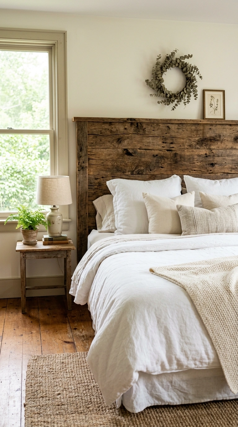 Rustic Bedroom Vibes — 16 Cozy Ideas 2 001 Reclaimed Wood Headboard A bedroom with a large re