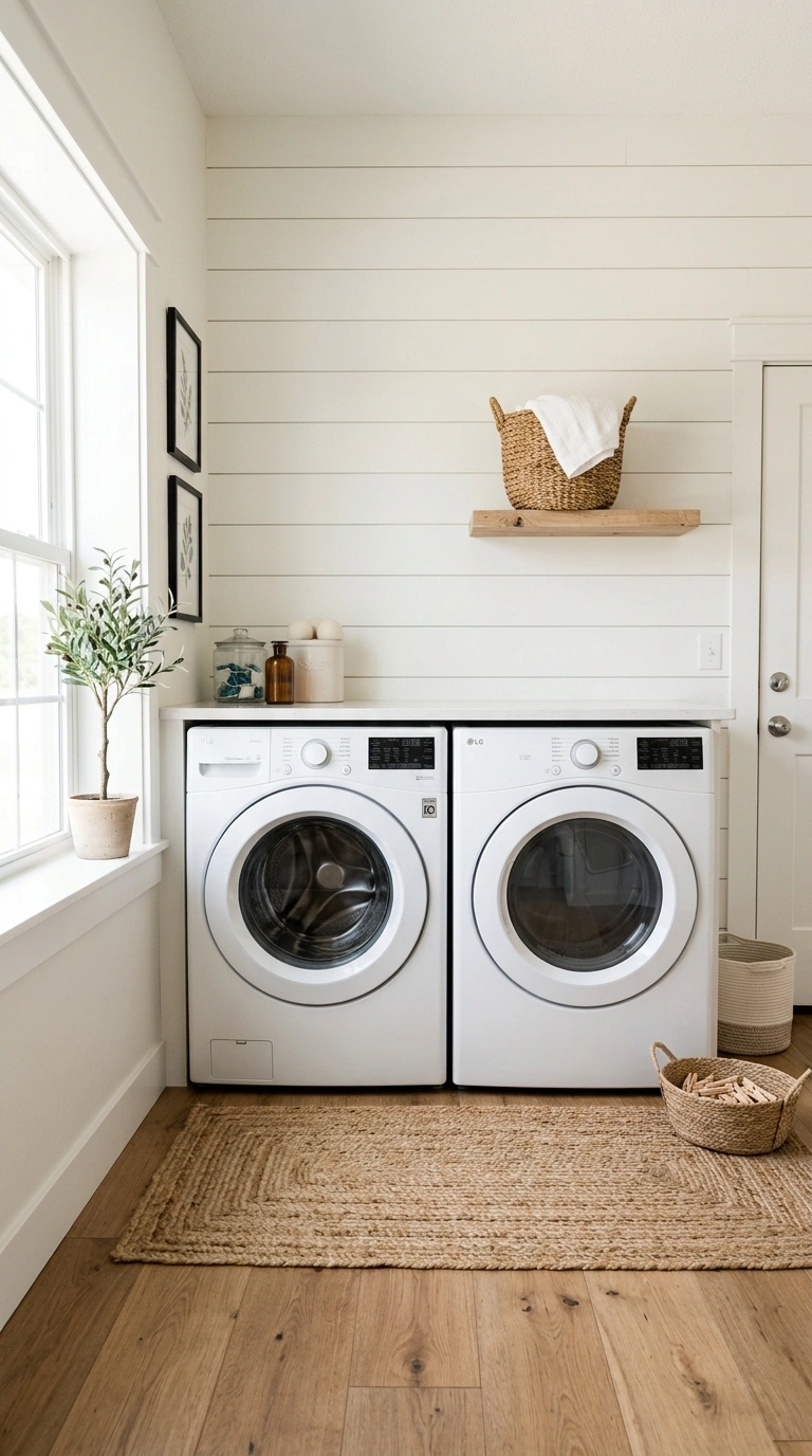 001 Shiplap Wall Accent A white painted shiplap wall b