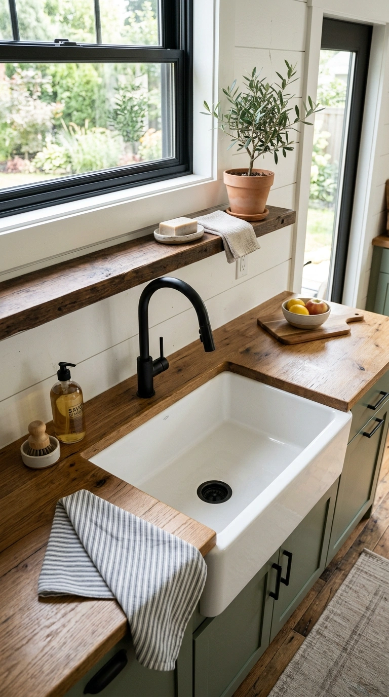 002 Farmhouse Sink Station A white apron front farmhou