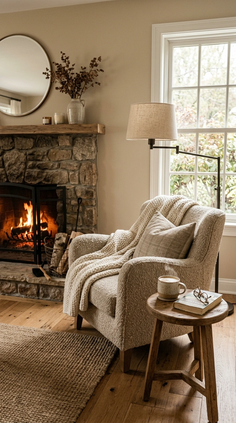 002 Fireplace Side Chair A single textured accent chai
