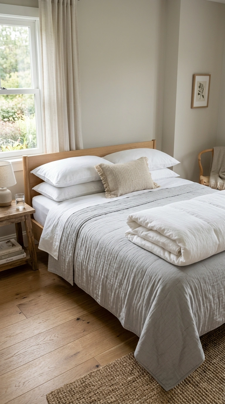 Setting Up a Guest Bedroom? Start Here (13 Essentials) 3 002 Fresh Bedding Set A guest bedroom bed layered with