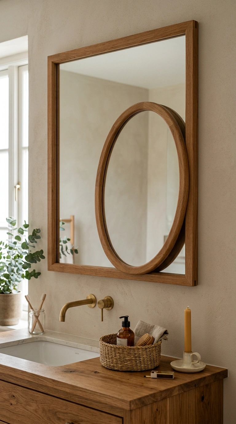 002 Layered Mirror Look A bathroom vanity wall with a