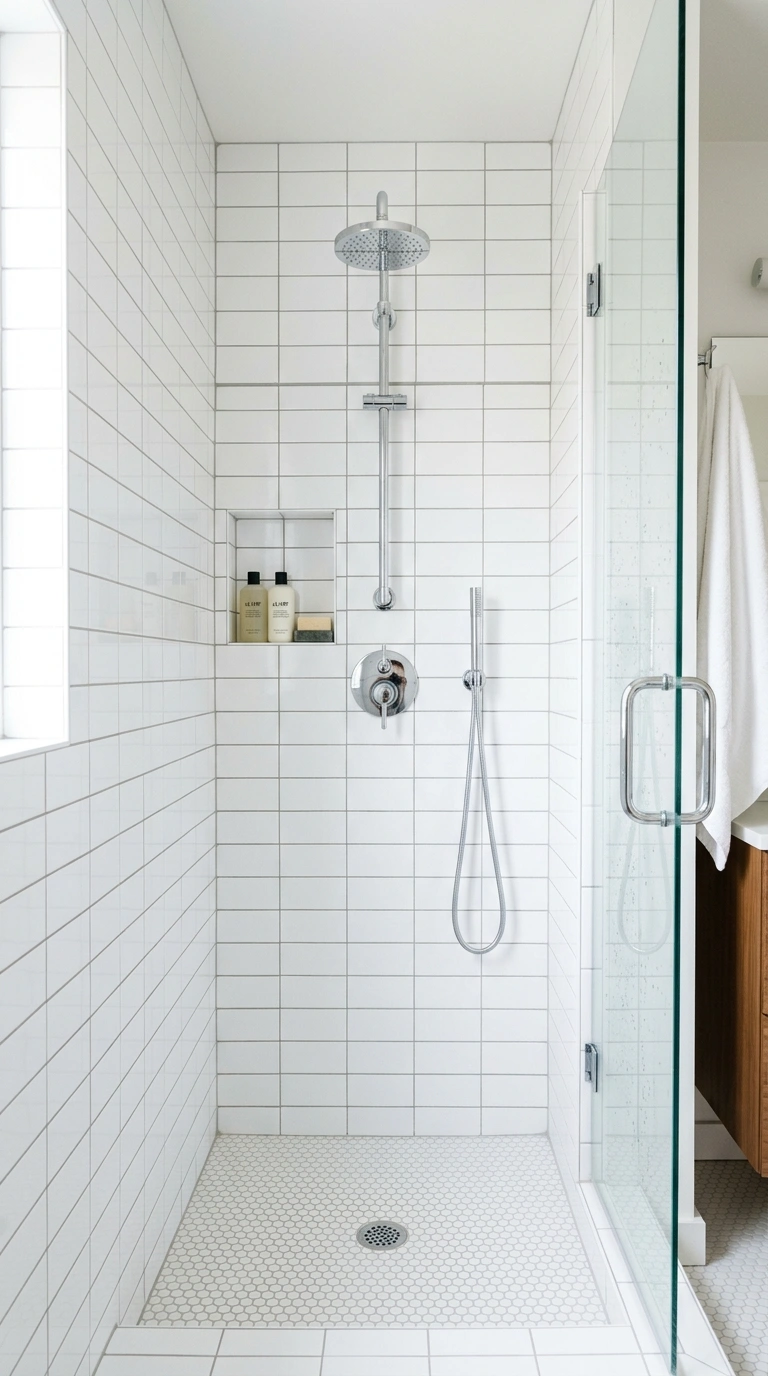 002 Subway Tile Walls A small shower stall fully cover 1