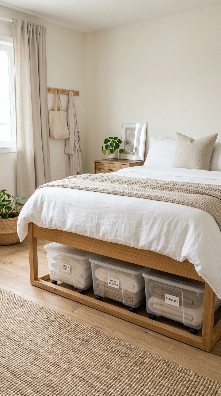 Small Bedroom, Big Style: 19 Layout Ideas 3 002 Under Bed Storage A small bedroom with a bed frame