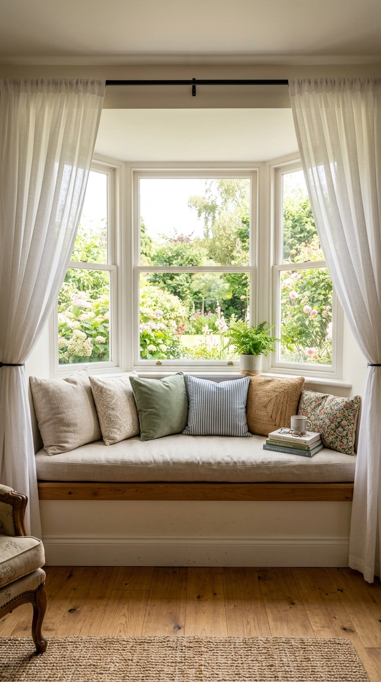 003 Bay Window Bench A bay window fitted with a wide b