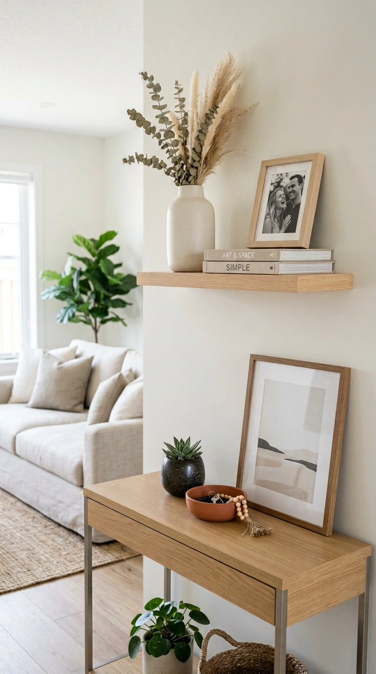Living Room Shelves Styled Right: 19 Ideas 4 003 Odd Number Grouping A small floating shelf above a