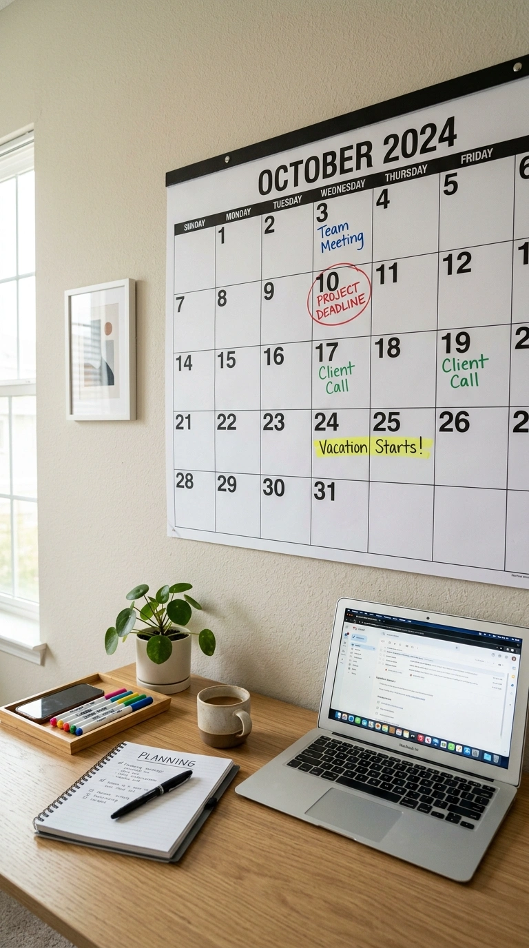 004 Large Wall Calendar A large printed wall calendar