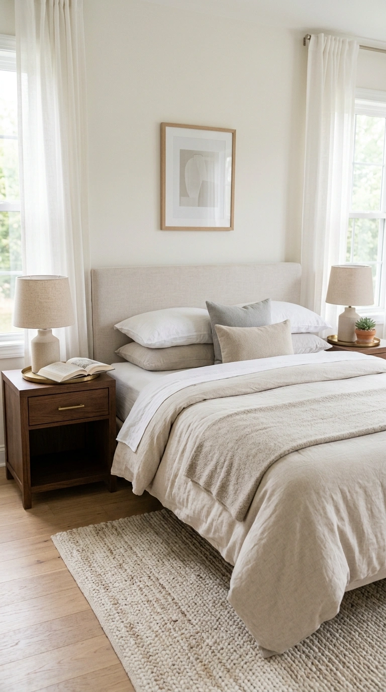 Nightstand Styling 101: 12 Looks to Try 5 004 Matching Pair Setup A bedroom with two matching ni