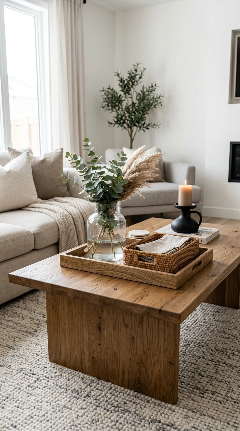 004 Mix Textures Together A coffee table styled with a