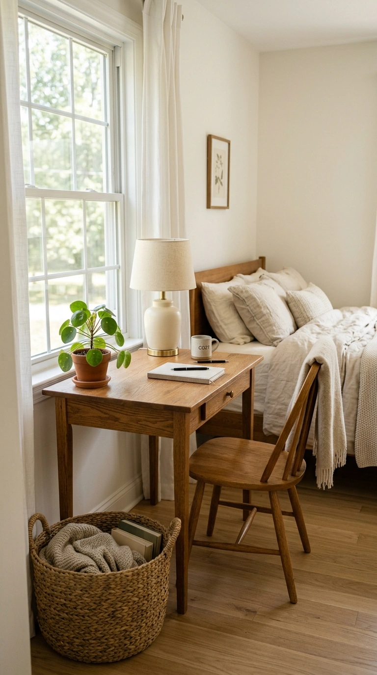 13 Cozy Office Corners for Small Homes 6 005 Bedroom Corner Station A small writing desk in the