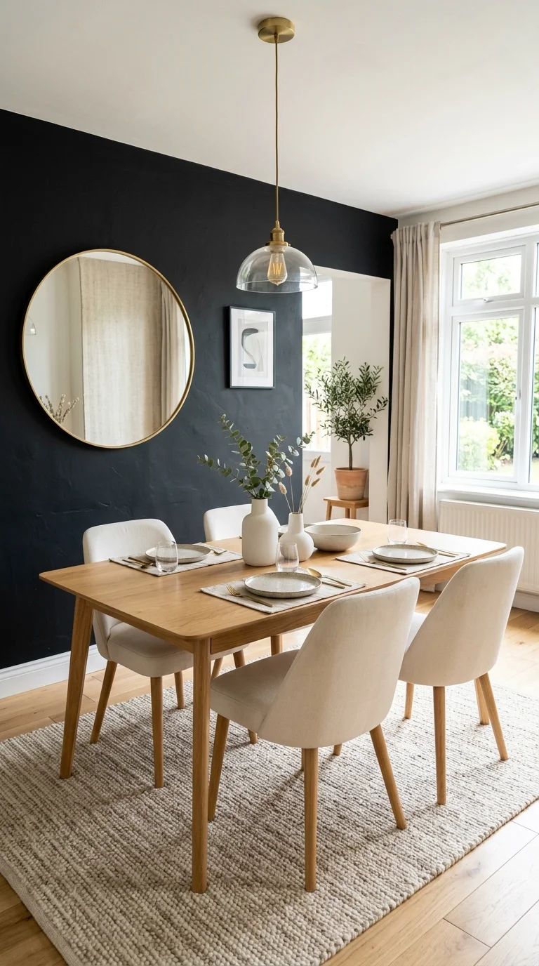 20 Hottest Black Accent Wall Ideas Taking Over Home Decor 6 005 Black Dining Room Wall A stylish dining room with