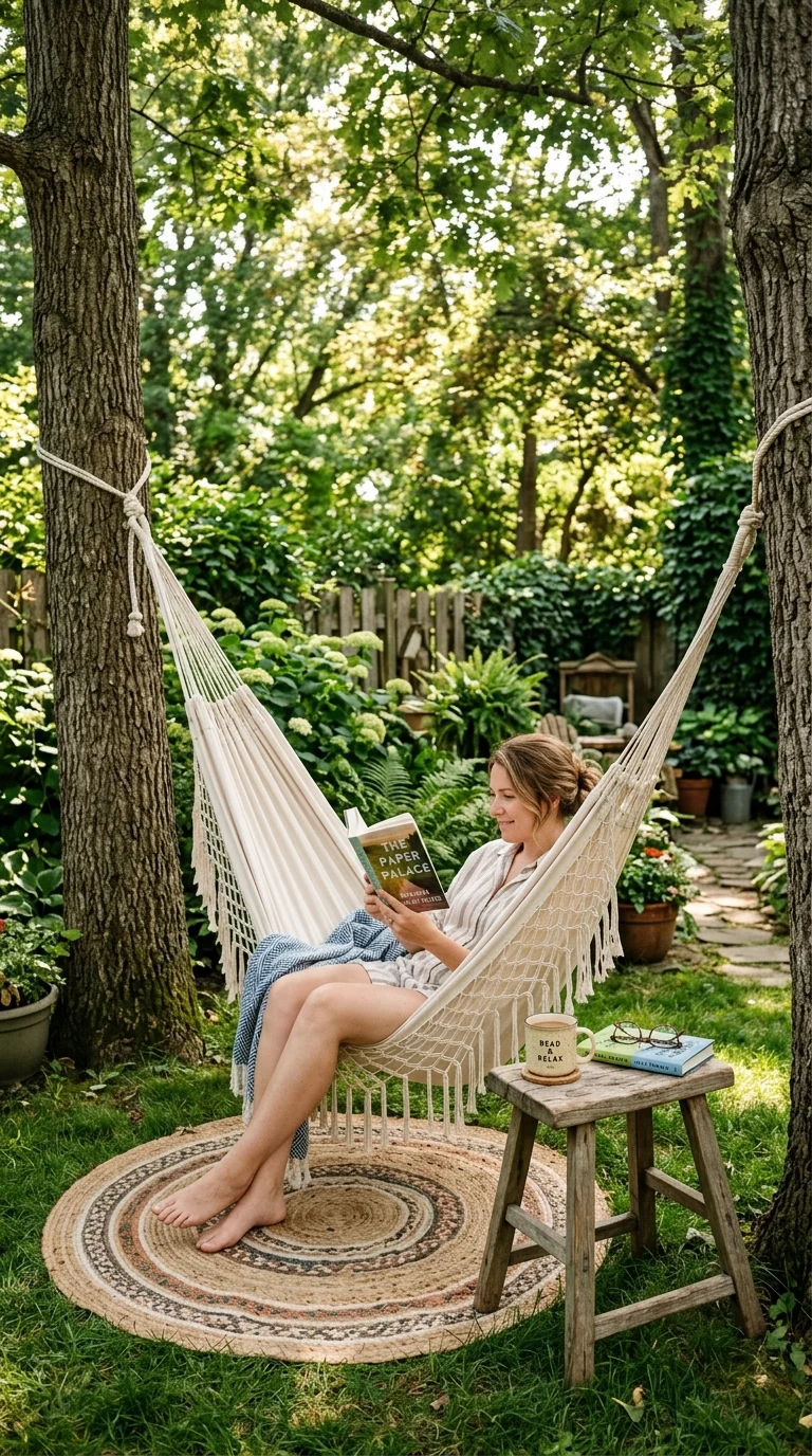 005 Hammock Reading Nook A shaded backyard corner with