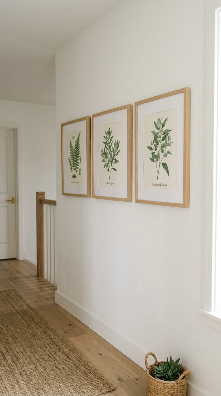 21 Easy Seasonal Updates for Anyone Decorating on a Budget 6 005 Rotate Wall Art A neutral hallway wall with three