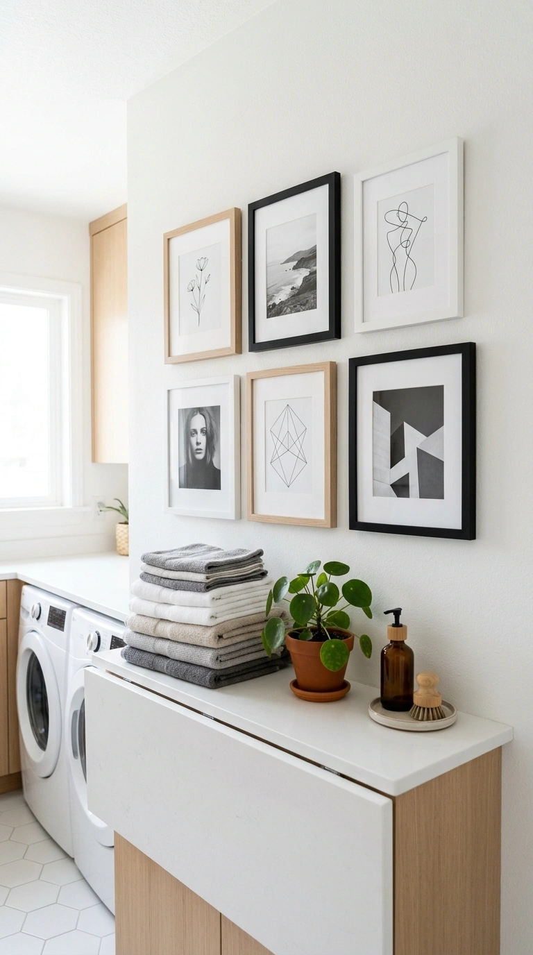 005 Small Gallery Wall A large white laundry room wall