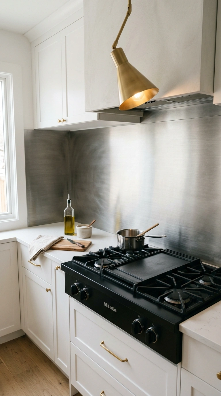 005 Stainless Steel Sheeting A sleek kitchen with a br