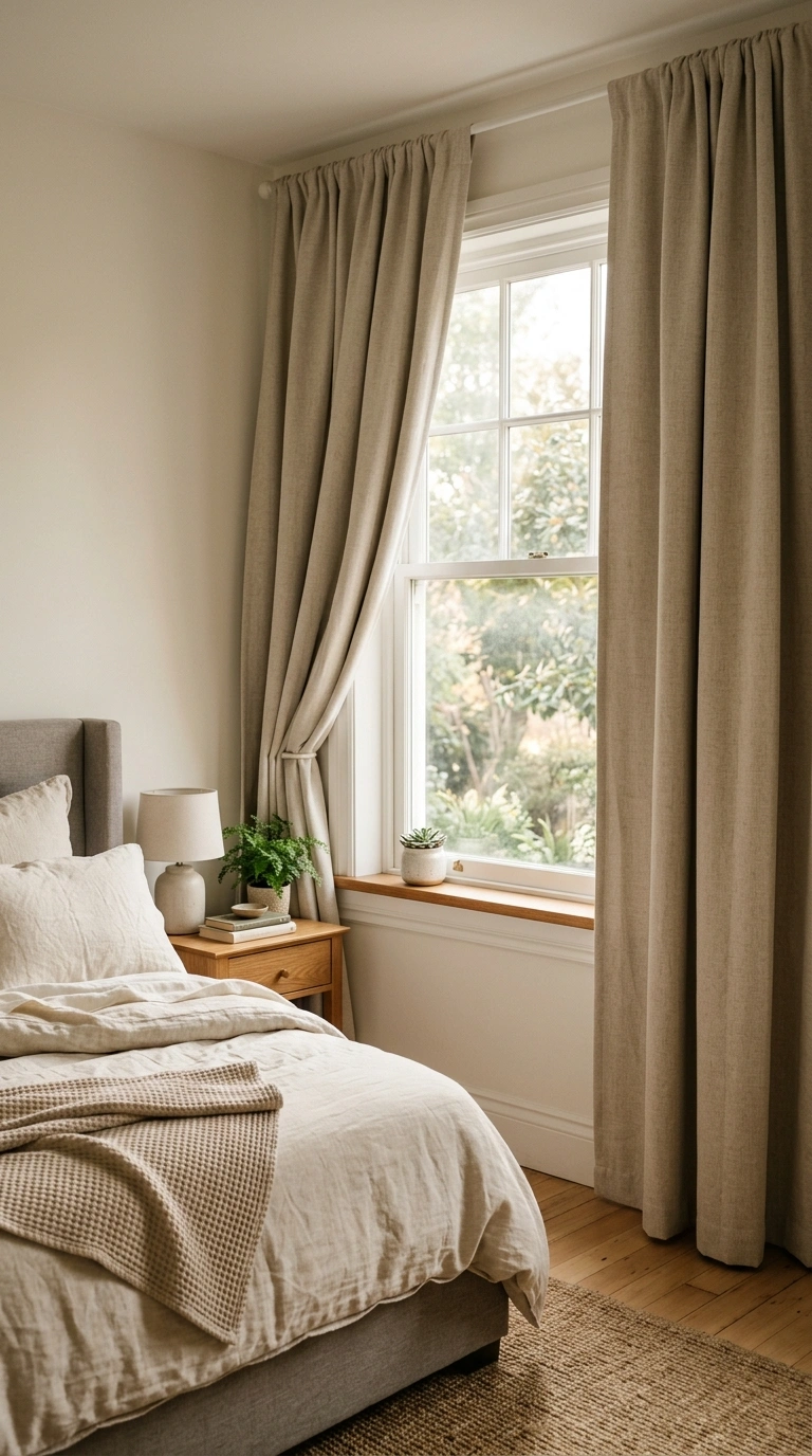 Setting Up a Guest Bedroom? Start Here (13 Essentials) 7 006 Blackout Curtains A bedroom window with neutral co