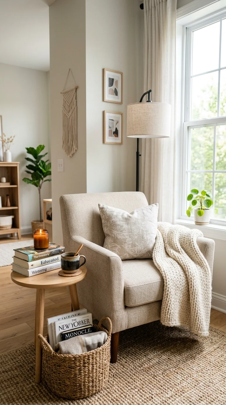 Cozy Fall Decor Ideas for Every Room (21 Picks) 7 006 Cozy Reading Corner A corner of a living room with