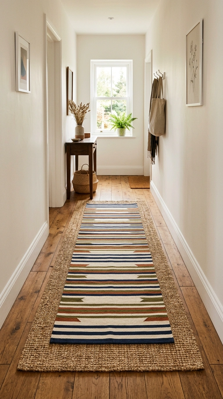 Layering Rugs the Right Way (12 Ideas) 7 006 Hallway Rug Stacking A narrow hallway with a wide