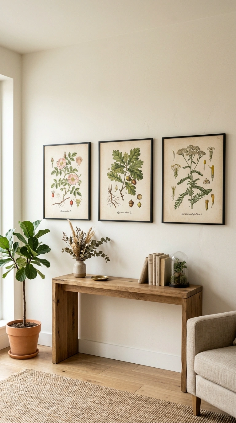 006 Vintage Botanical Prints Three framed botanical pr