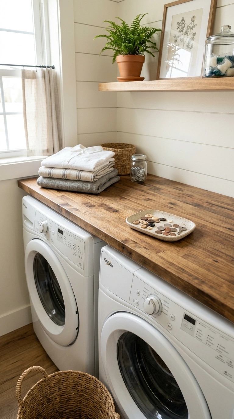 006 Wood Countertop Folding Area A thick butcher block