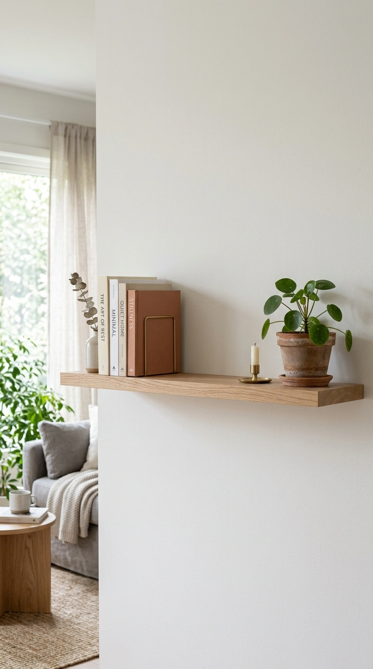 Living Room Refresh on a Budget (13 Ideas) 8 007 Declutter The Shelves A wall shelf styled with a f