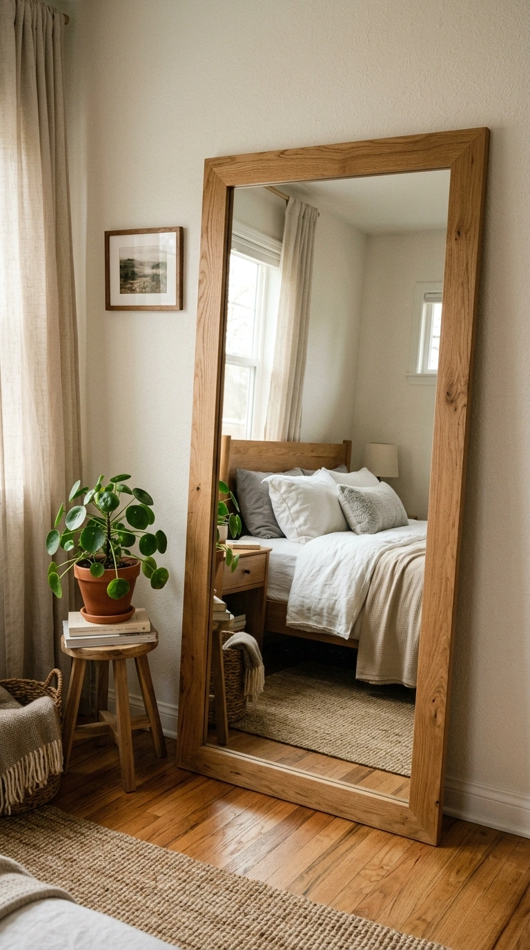 Setting Up a Guest Bedroom? Start Here (13 Essentials) 8 007 Full Length Mirror A full length mirror in a wood