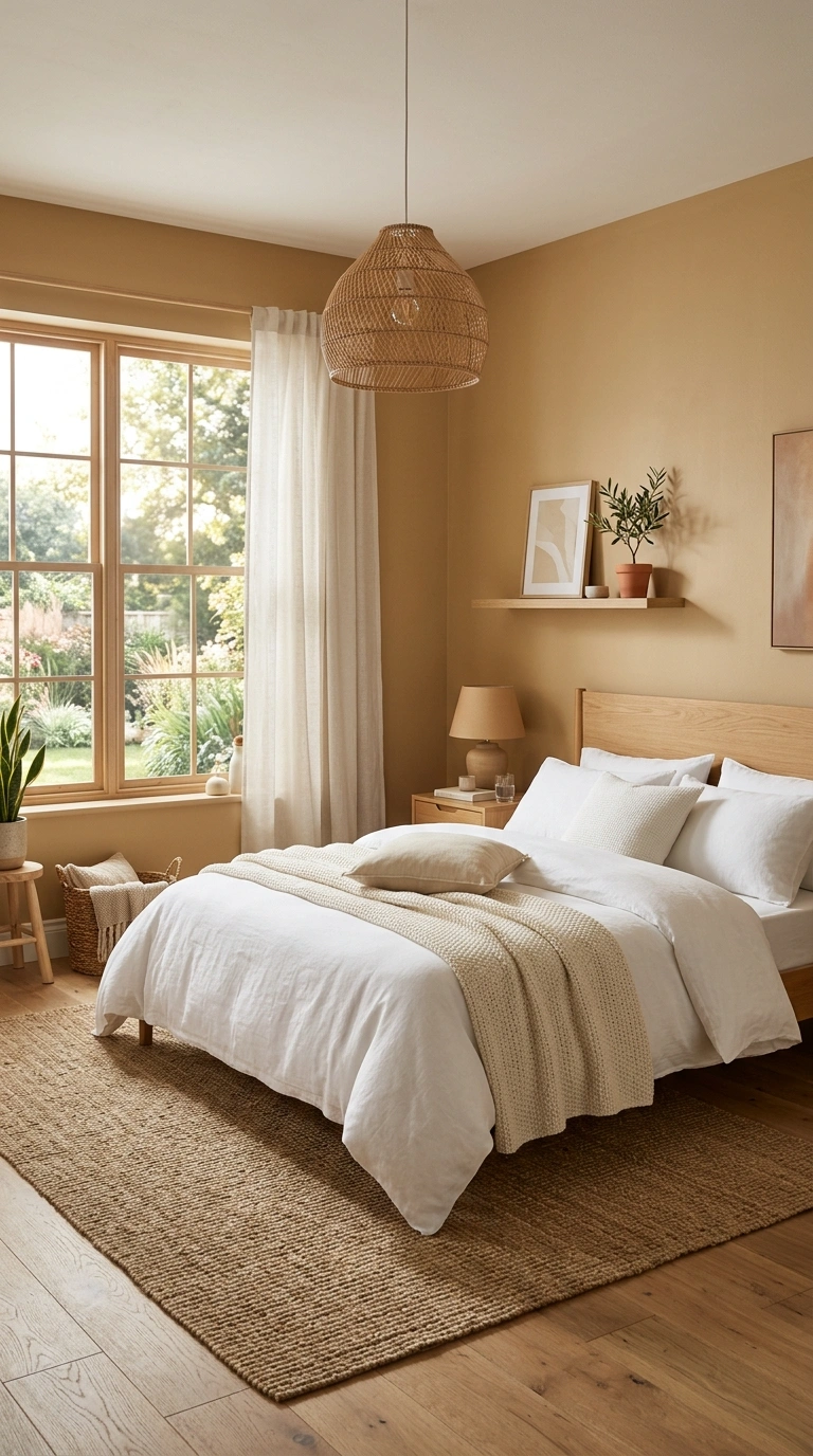 007 Honey Beige Palette A bedroom with honey beige wal