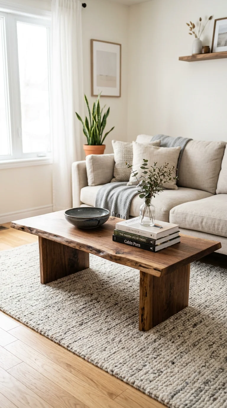 007 Live Edge Coffee Table A walnut live edge coffee t