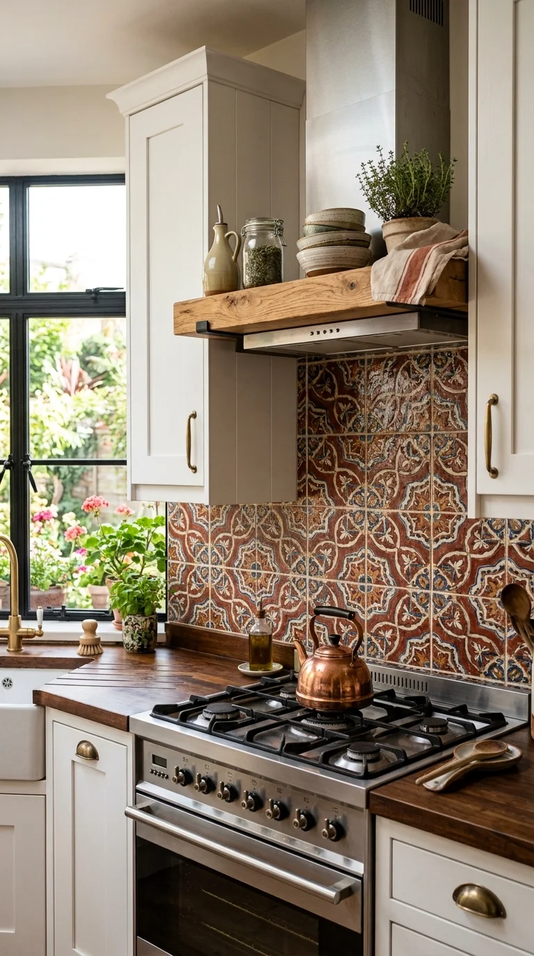 007 Patterned Tile Backsplash A kitchen with a Morocca