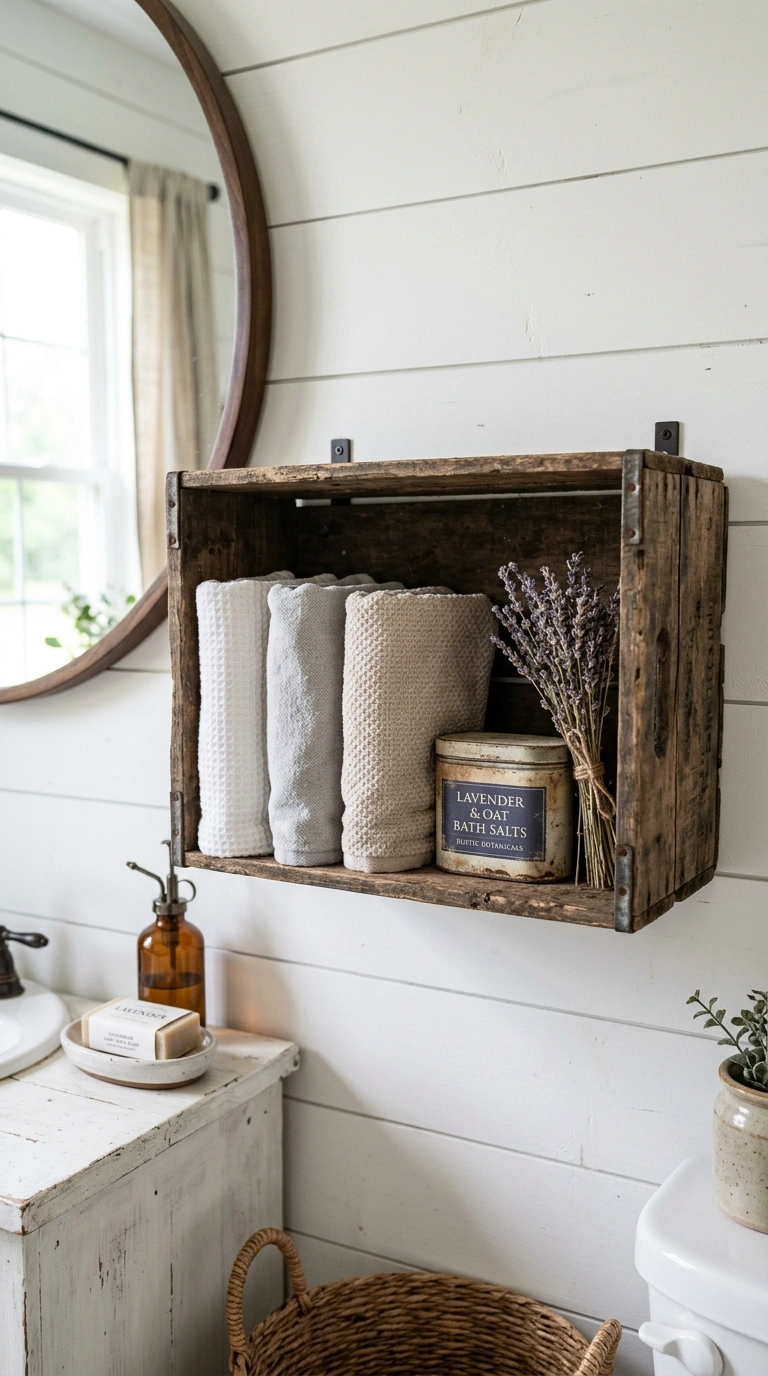 007 Rustic Wood Crate An old reclaimed wood crate moun
