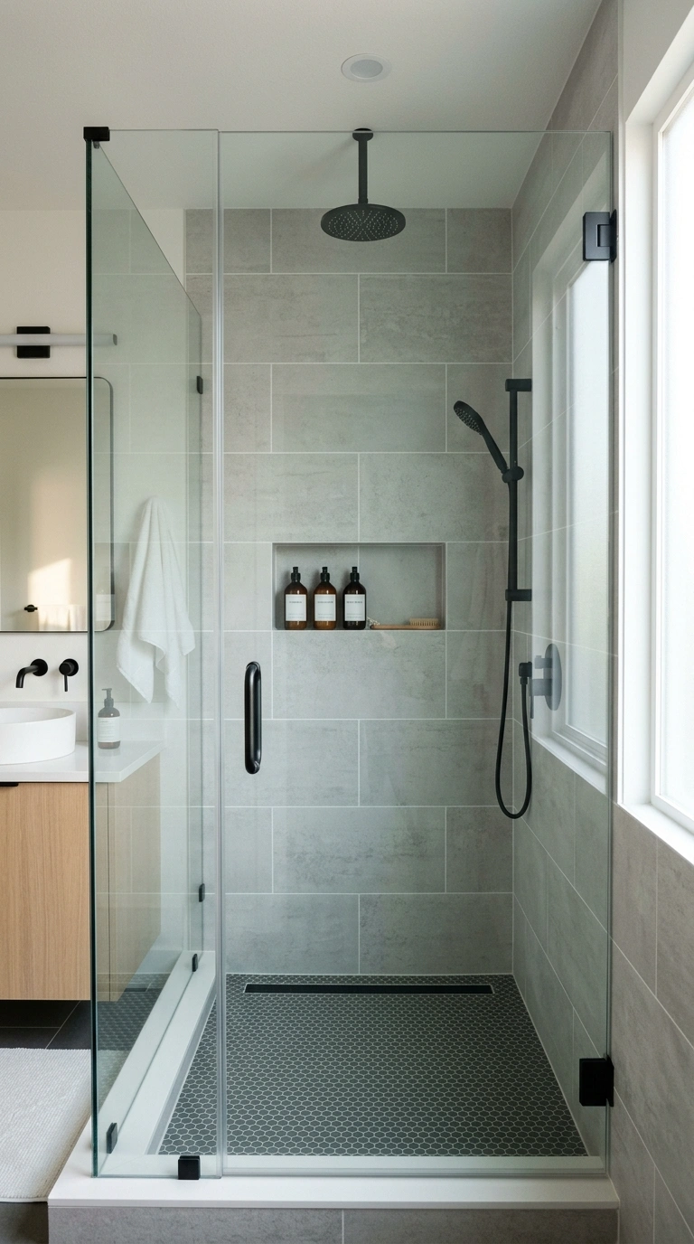 007 Walk In Glass Shower A spacious walk in shower wit