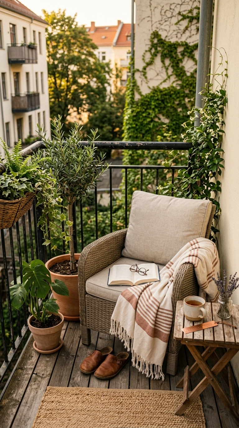 009 Balcony Reading Corner A small balcony corner with