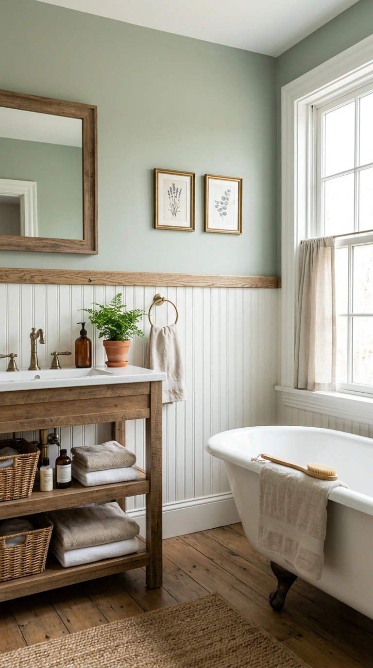 Farmhouse Bathrooms Done Right: 14 Inspiring Looks 10 009 Beadboard Wainscoting A farmhouse bathroom with wh