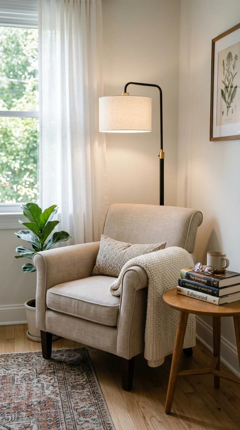 Setting Up a Guest Bedroom? Start Here (13 Essentials) 10 009 Reading Corner Chair A small accent chair with sof