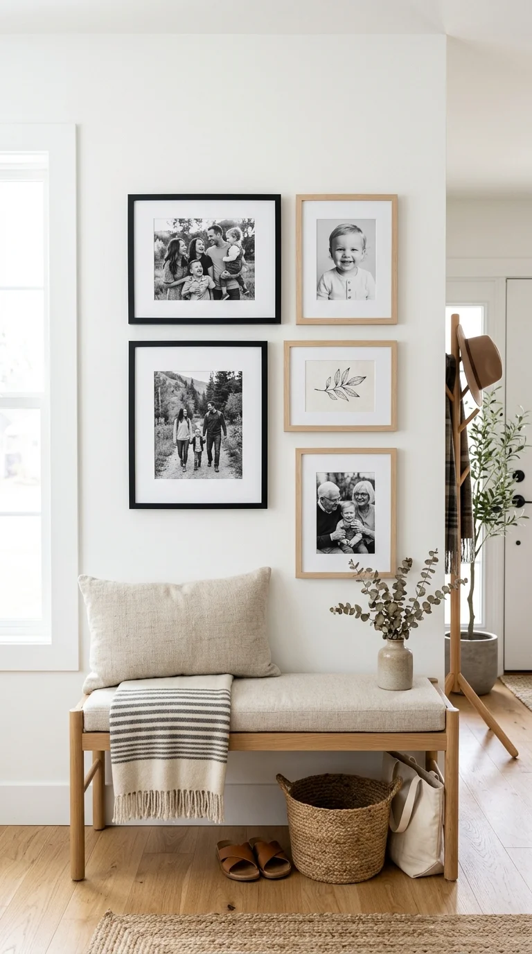 009 Small Gallery Wall A group of five frames in black