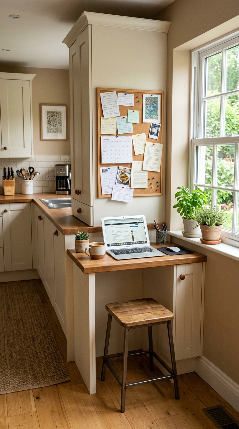 010 Kitchen Corner Desk A small built in desk at the e