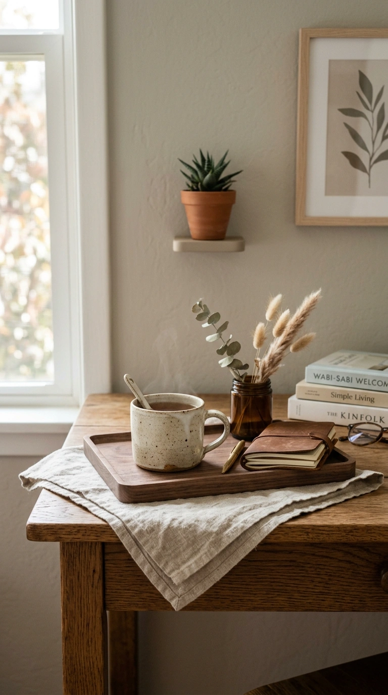 19 Classy Desk Setups That Make Small Workspaces Feel Special 11 010 Layer Desk Textures A small desk styled with a mat