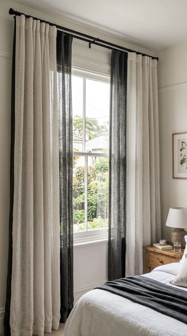 Master Bedroom Styling Tips From 14 Real Rooms 11 010 Layered Window Treatments A bedroom window dressed