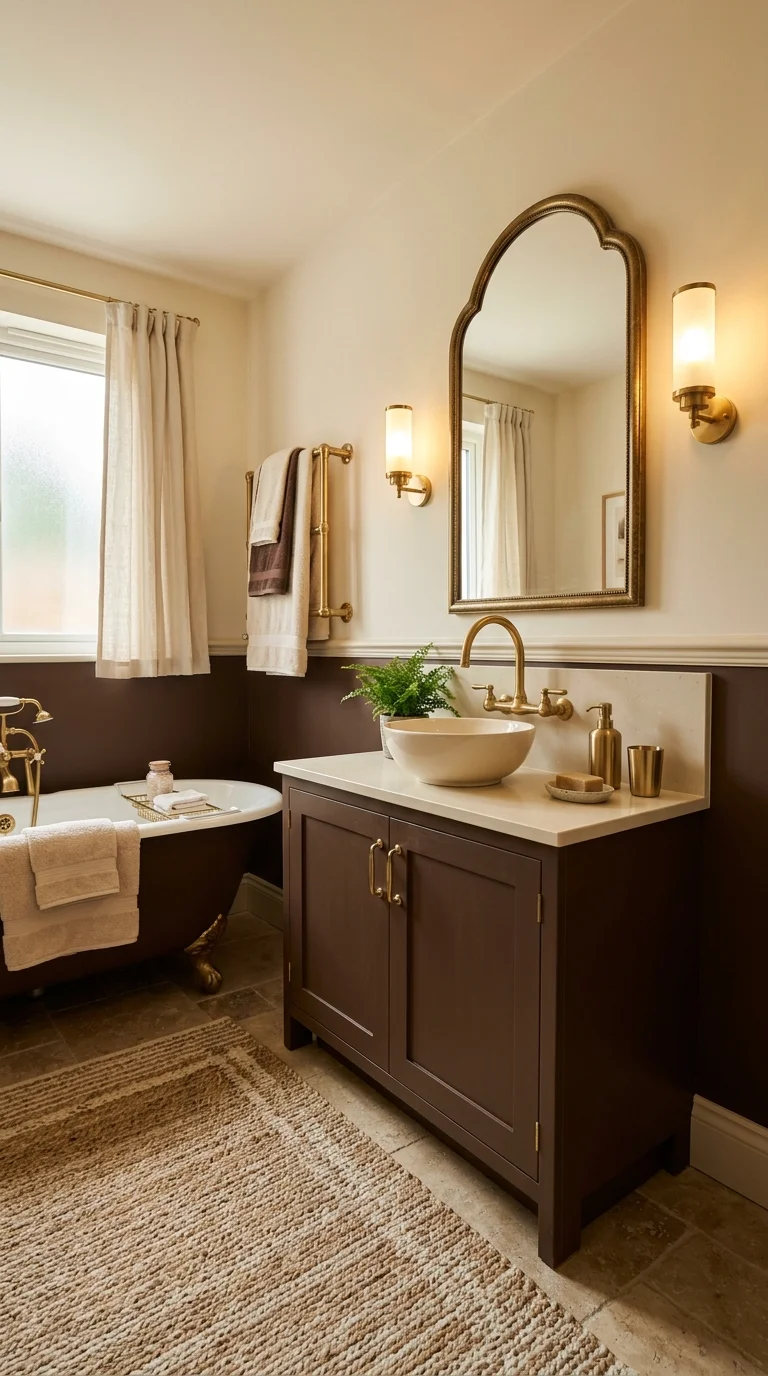 010 Rich Chocolate Brown A bathroom with chocolate bro