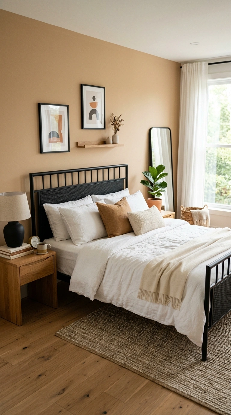 010 Soft Camel Tones A bedroom with soft camel colored