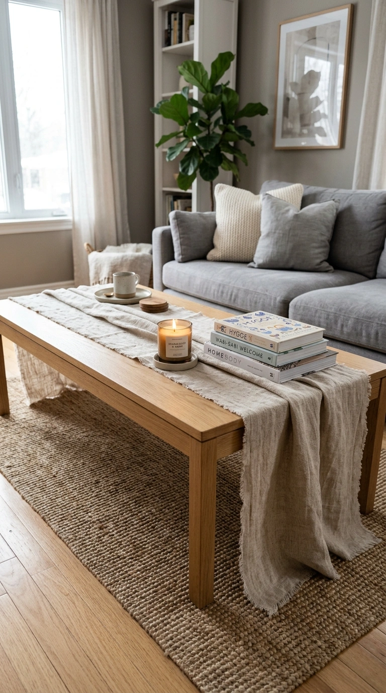 010 Use a Runner Cloth A linen table runner draped acr