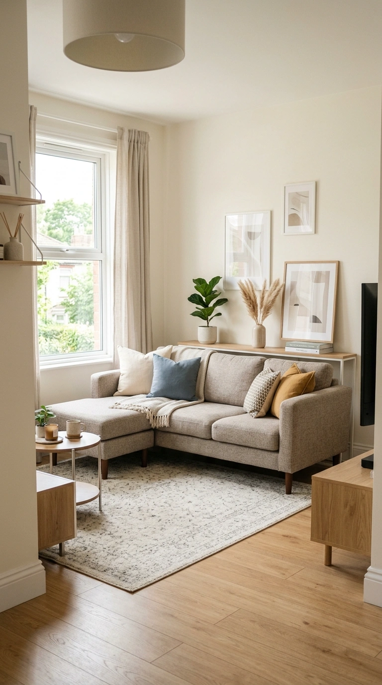 Small Living Room Layouts That Actually Work (22 Ideas) 12 011 Corner Sectional Setup A small living room with a 1 2